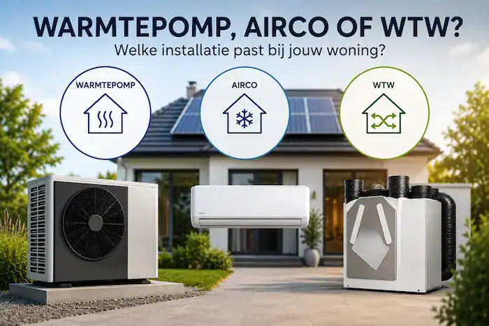 Warmtepomp of airco of wtw - welke installatie past het beste